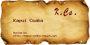 Kapui Csaba névjegykártya