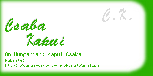 csaba kapui business card